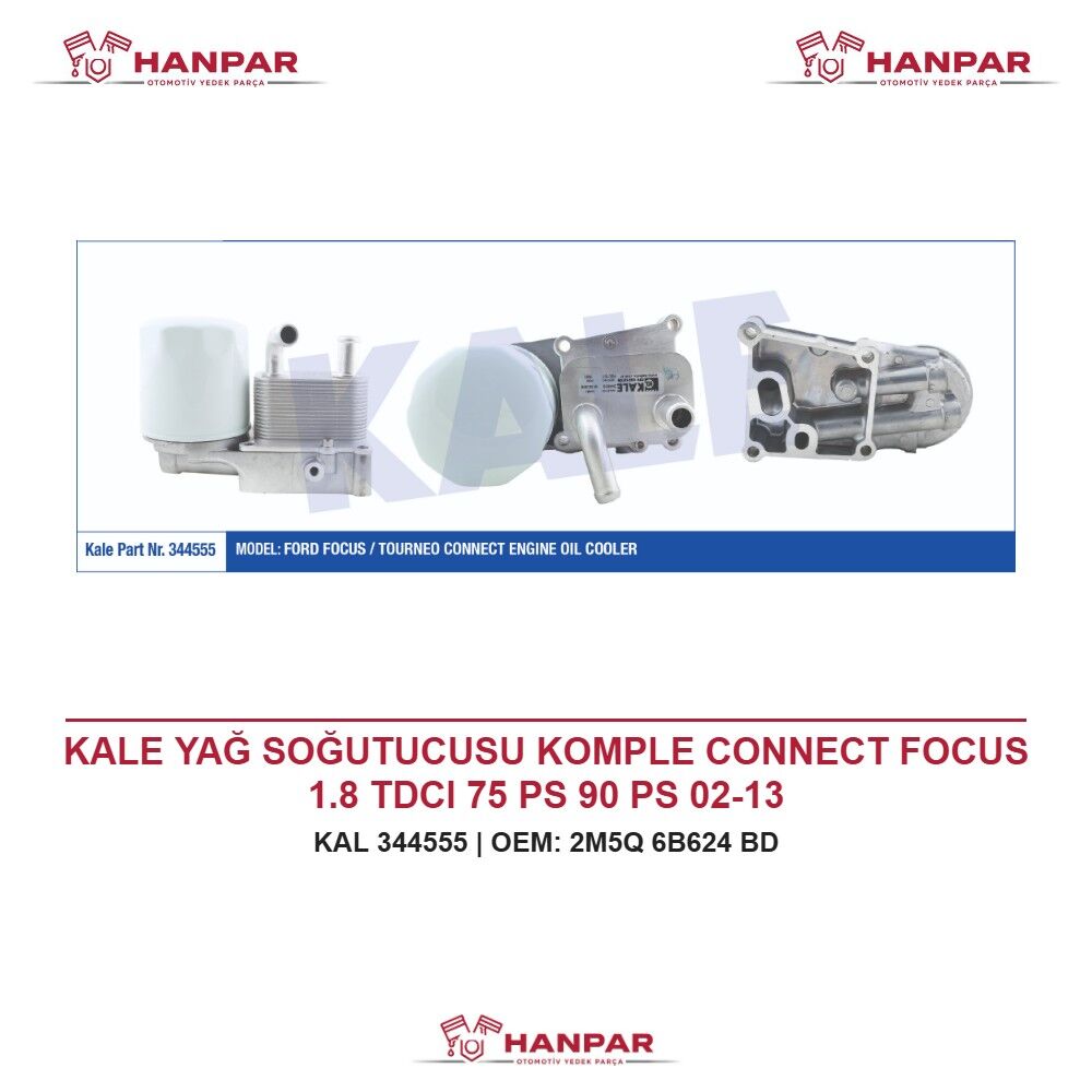 KALE YAĞ SOĞUTUCUSU KOMPLE CONNECT FOCUS 1.8 TDCI 75 PS 90 PS 02-13