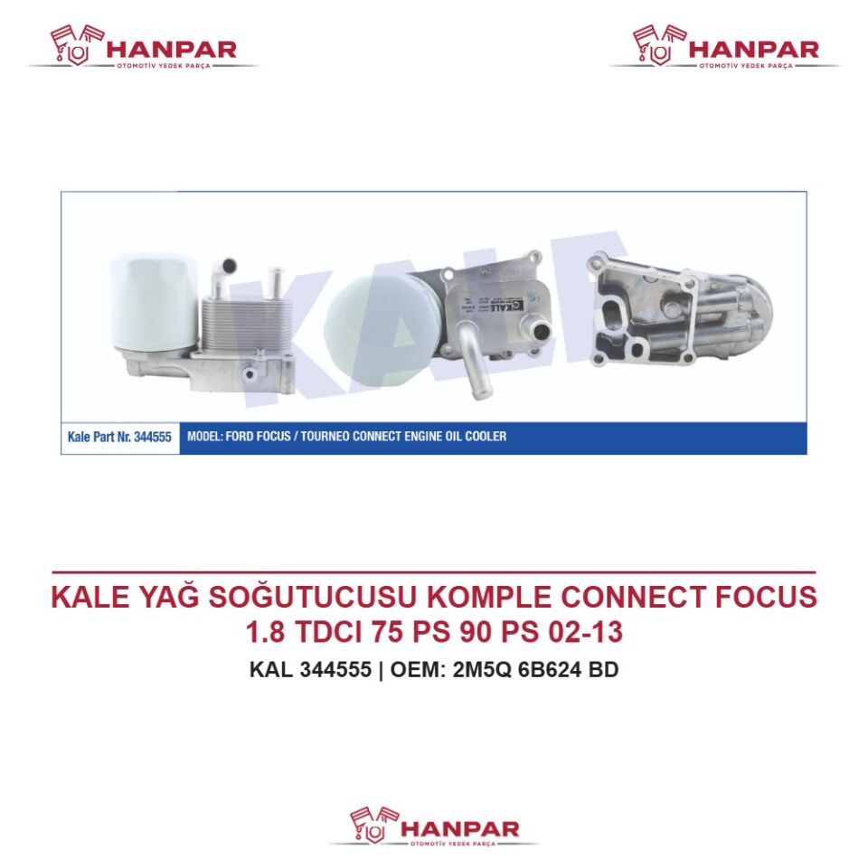 KALE YAĞ SOĞUTUCUSU KOMPLE CONNECT FOCUS 1.8 TDCI 75 PS 90 PS 02-13