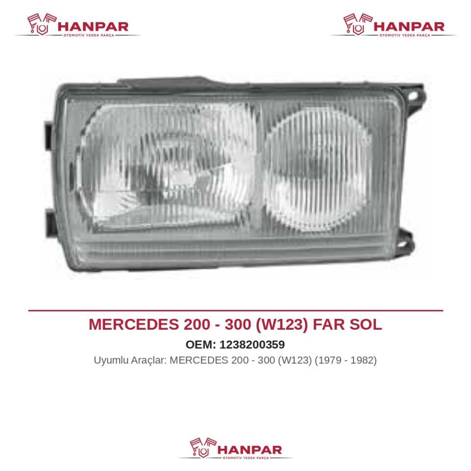 MERCEDES 200 - 300 (W123) FAR SOL (1979-1982)