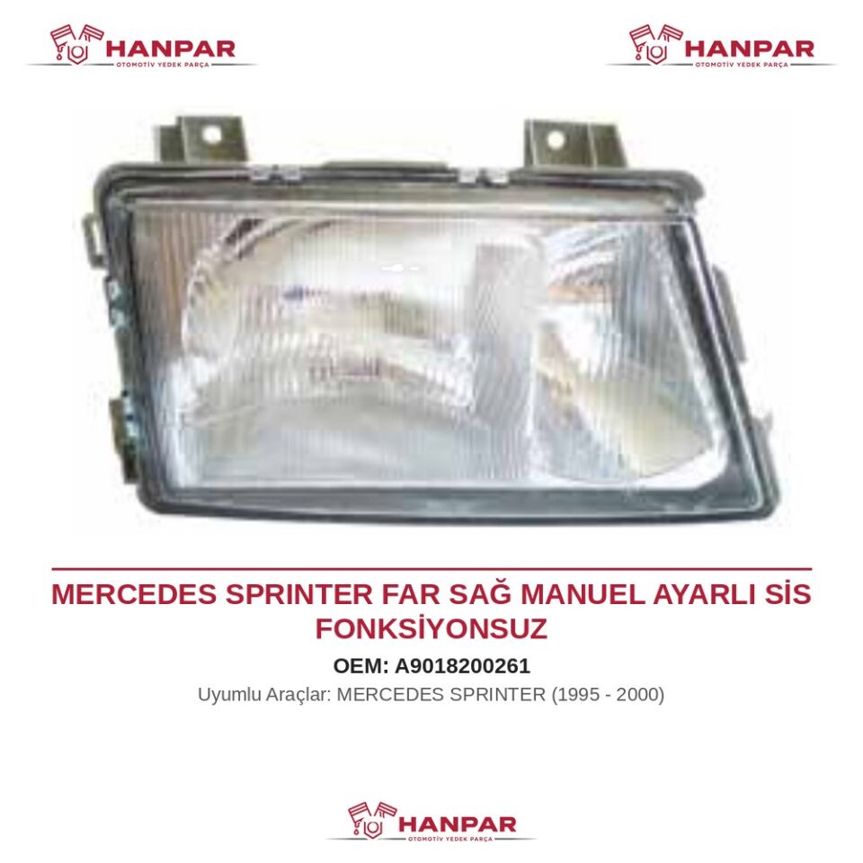 MERCEDES SPRINTER FAR SAĞ MANUEL AYARLI SİS FONKSİYONSUZ (1995-2000)