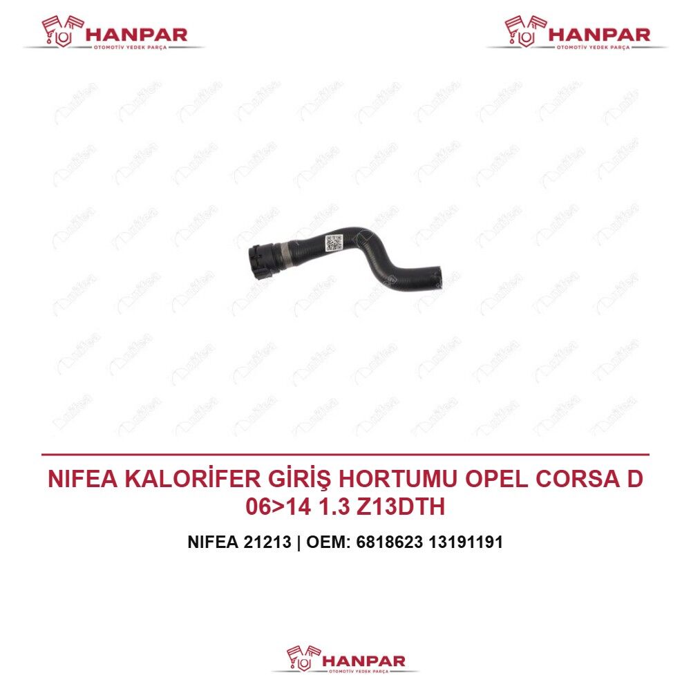 NIFEA KALORİFER GİRİŞ HORTUMU OPEL CORSA D 06>14 1.3 Z13DTH