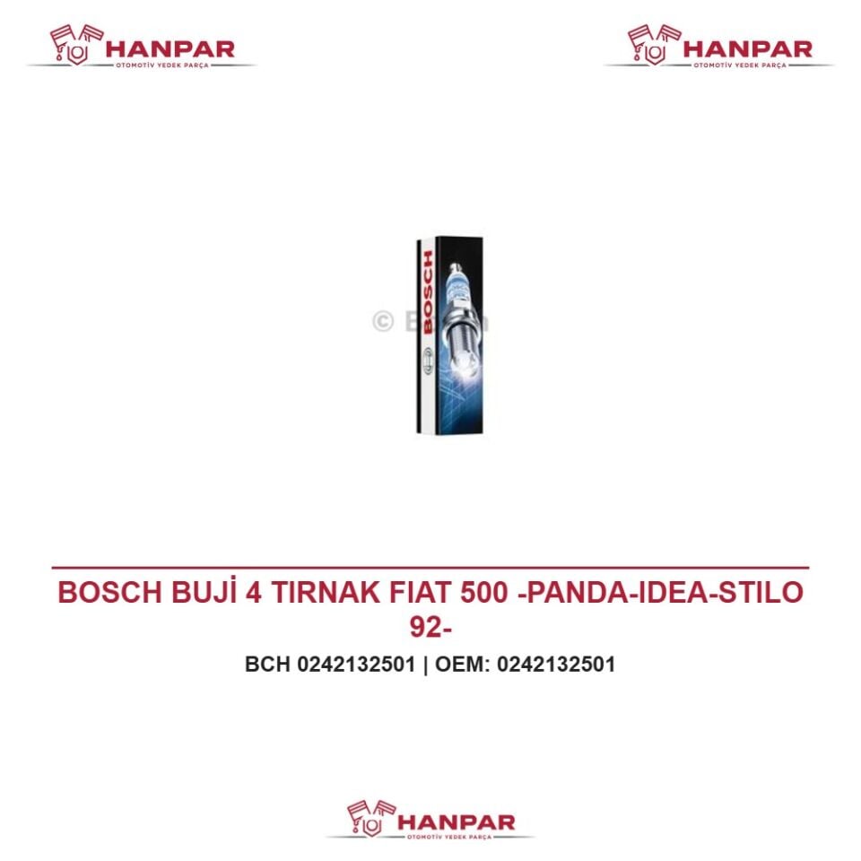 BOSCH BUJİ 4 TIRNAK FIAT 500 -PANDA-IDEA-STILO 92-