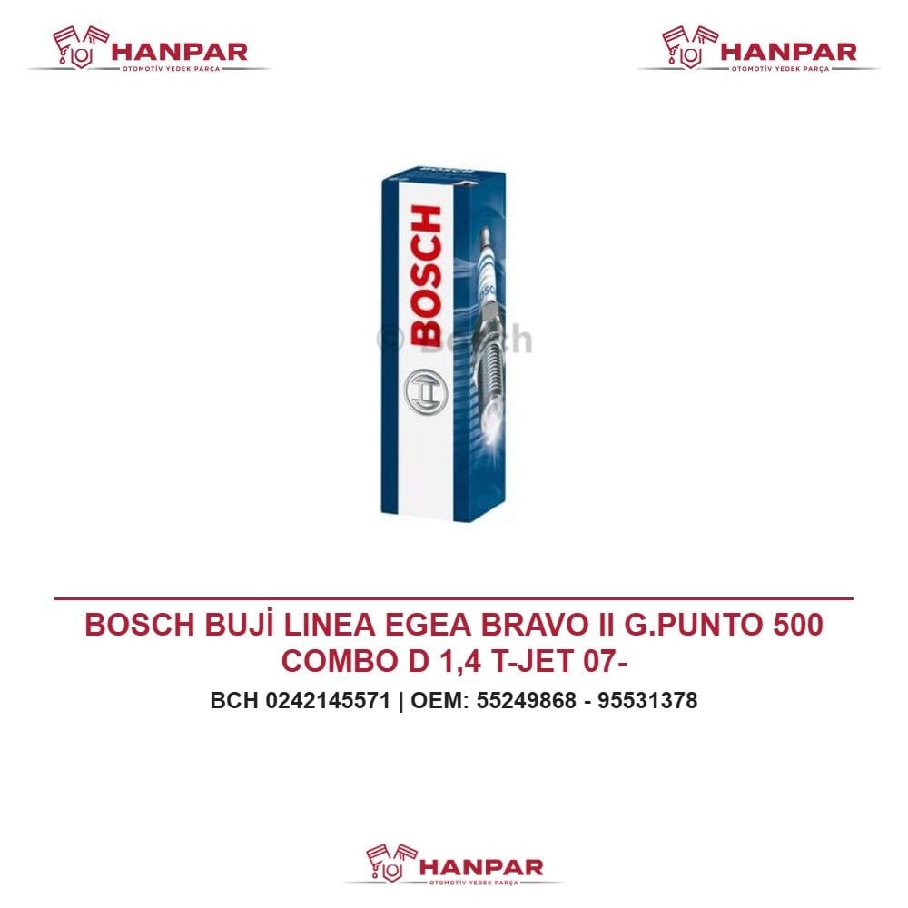 BOSCH BUJİ LINEA EGEA BRAVO II G.PUNTO 500 COMBO D 1,4 T-JET 07-