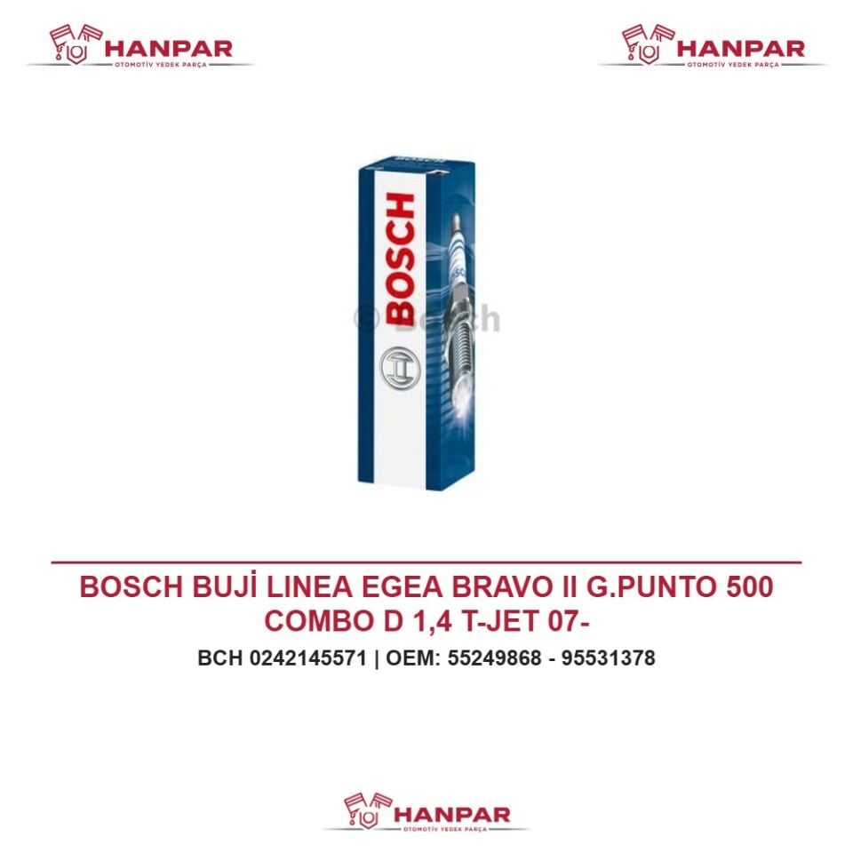 BOSCH BUJİ LINEA EGEA BRAVO II G.PUNTO 500 COMBO D 1,4 T-JET 07-