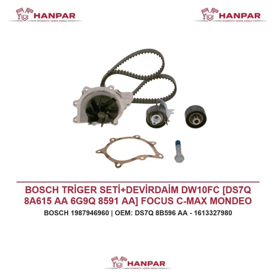 BOSCH TRİGER SETİ+DEVİRDAİM DW10FC [DS7Q 8A615 AA 6G9Q 8591 AA] FOCUS C-MAX MONDEO KUGA 308 3008 508 5008 BOXER EXPERT C4 C5 JUMPER JUMPY DS4 GRANDLAND PROACE 2.0 2.2 TDCI HDI 12-