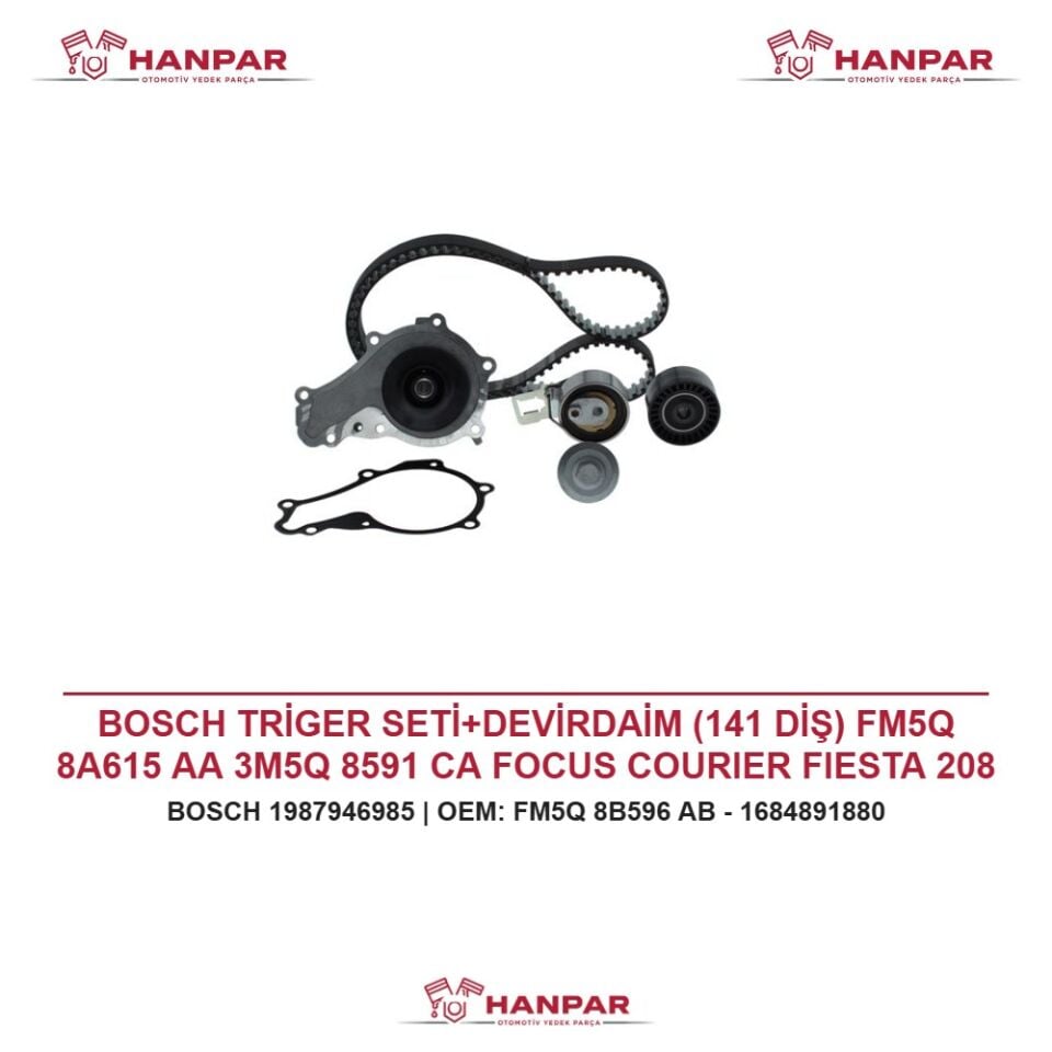 BOSCH TRİGER SETİ+DEVİRDAİM (141 DİŞ) FM5Q 8A615 AA 3M5Q 8591 CA FOCUS COURIER FIESTA 208 308 2008 3008 C3 C4 BERLINGI CROSSLAND X COMBO E 1.5 1.6 TDCI HDI 14-