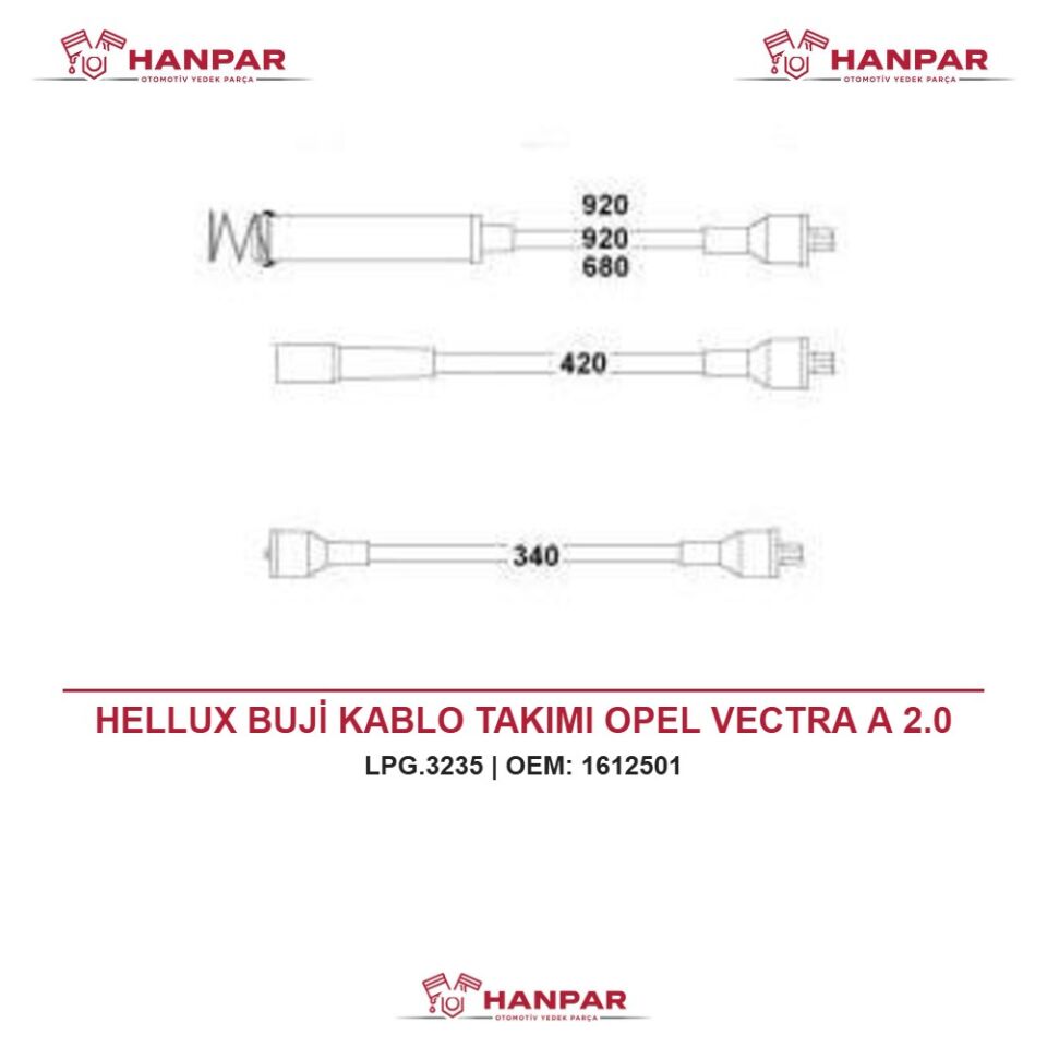 HELLUX BUJİ KABLO TAKIMI OPEL VECTRA A 2.0