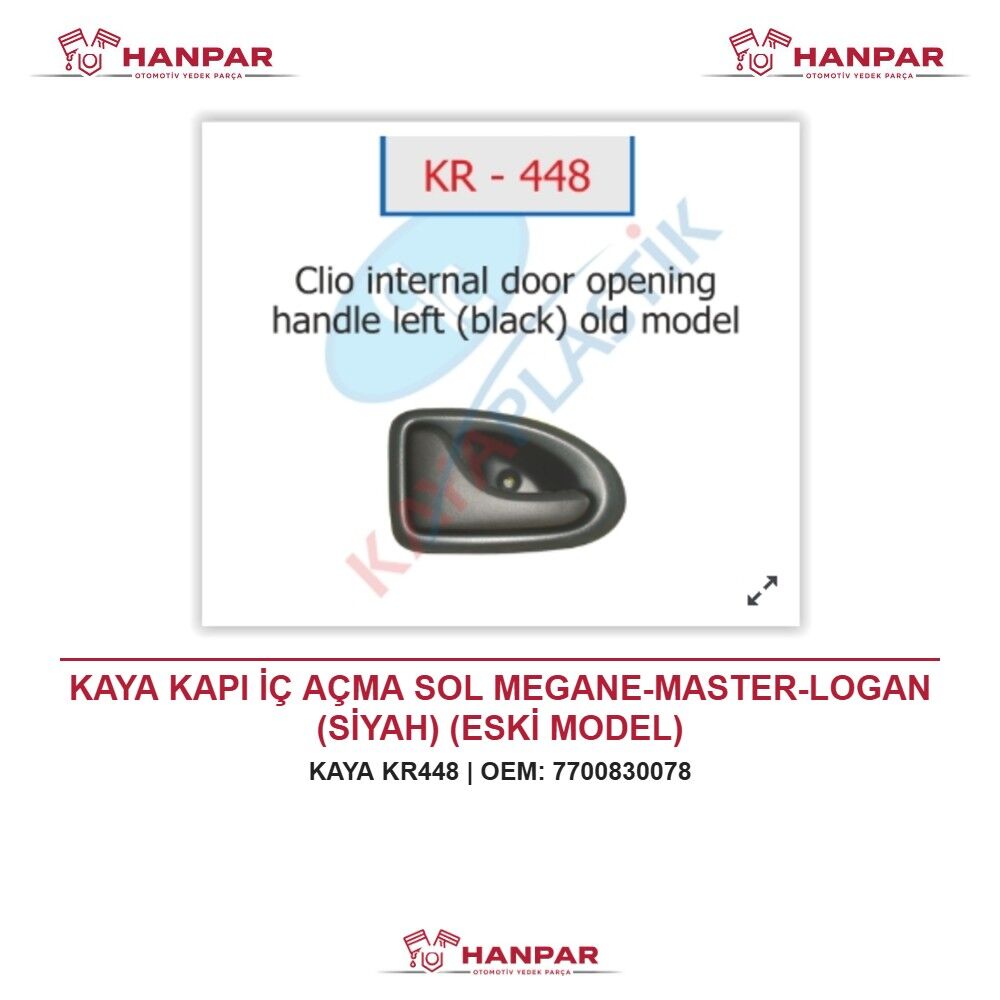 KAYA KAPI İÇ AÇMA SOL MEGANE-MASTER-LOGAN (SİYAH) (ESKİ MODEL)