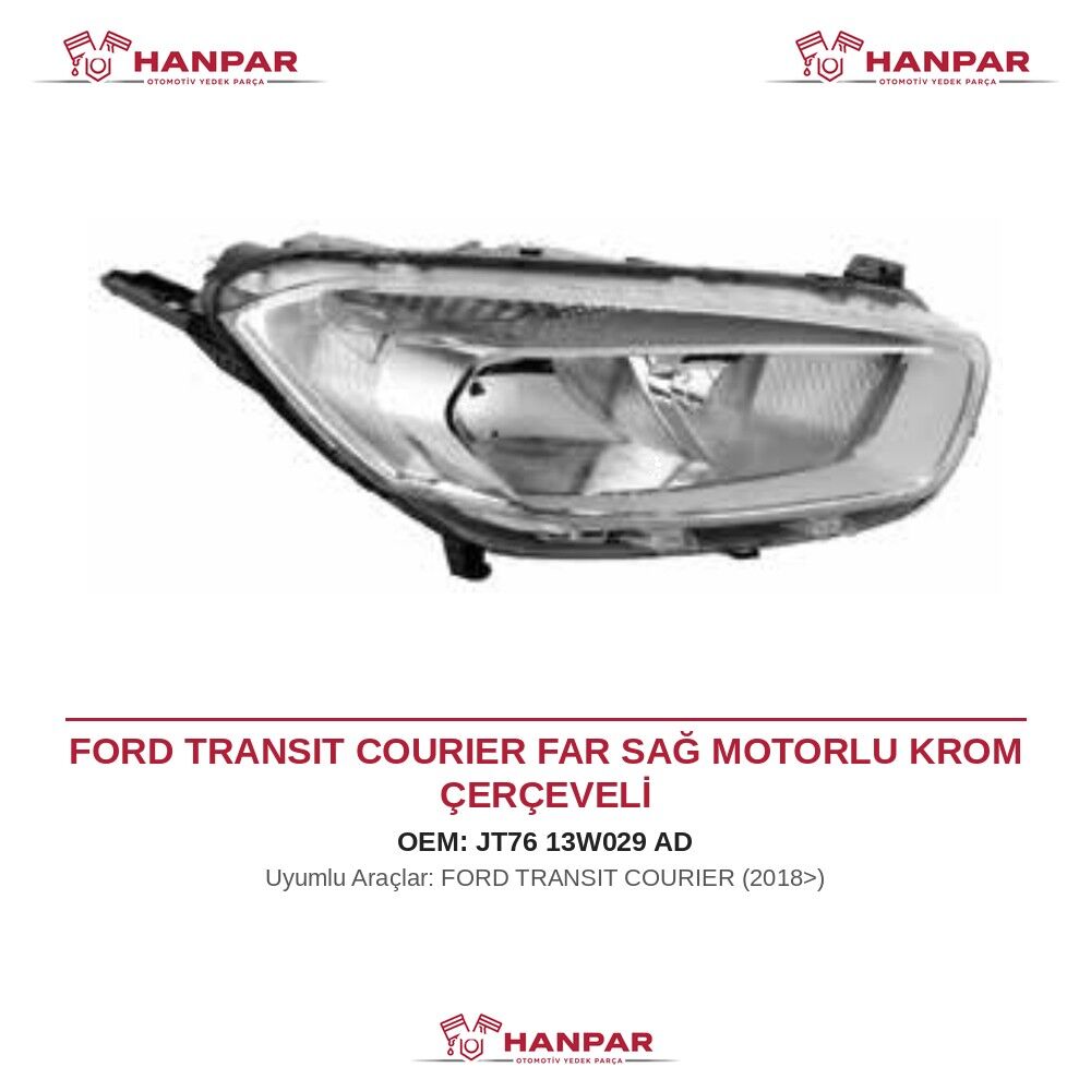 FORD TRANSIT COURIER FAR SAĞ MOTORLU KROM ÇERÇEVELİ (2018>)