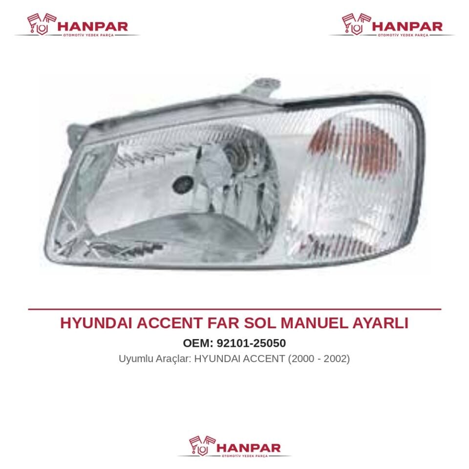 HYUNDAI ACCENT FAR SOL MANUEL AYARLI (2000-2002)