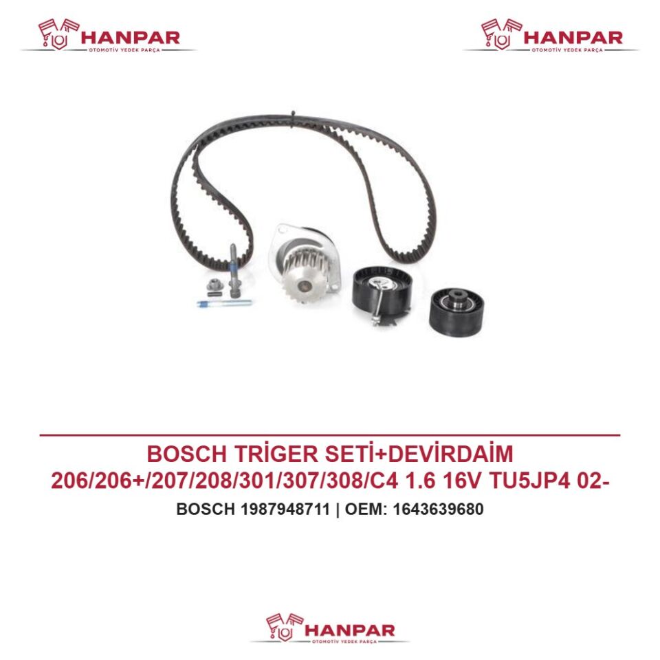 BOSCH TRİGER SETİ+DEVİRDAİM 206/206+/207/208/301/307/308/C4 1.6 16V TU5JP4 02-