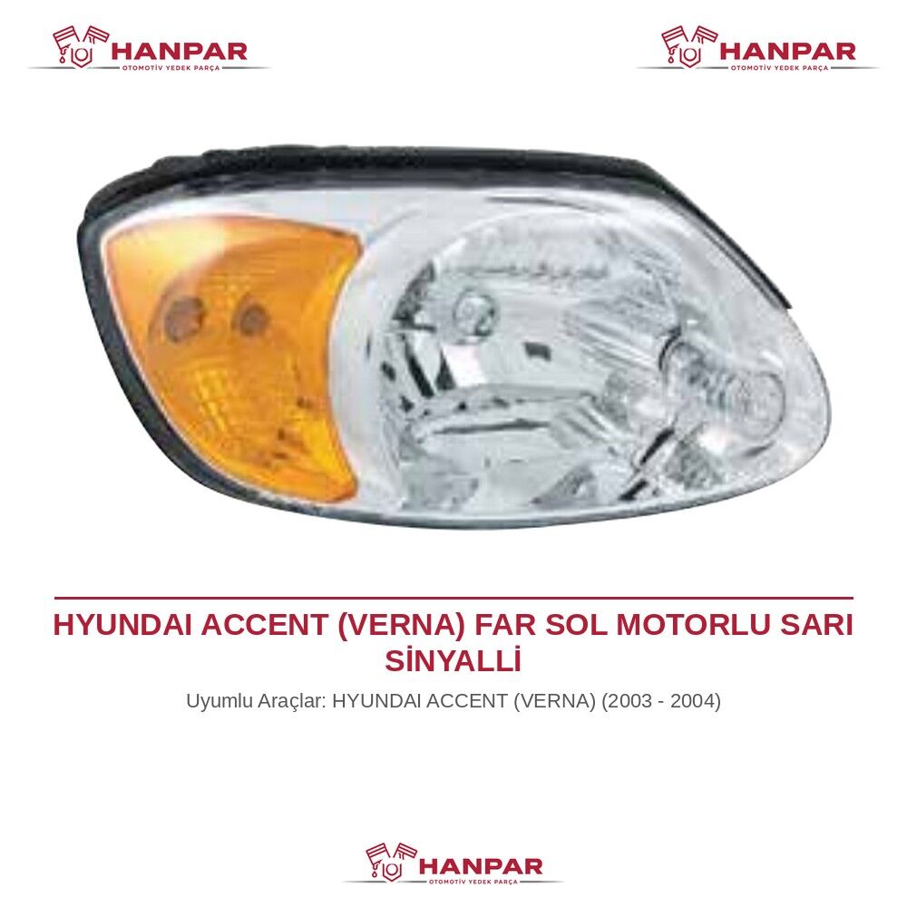 HYUNDAI ACCENT (VERNA) FAR SOL MOTORLU SARI SİNYALLİ (2003-2004)