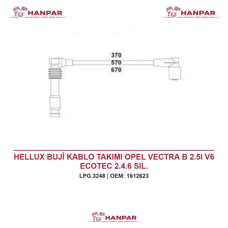 HELLUX BUJİ KABLO TAKIMI OPEL VECTRA B 2.5I V6 ECOTEC 2.4.6 SIL.