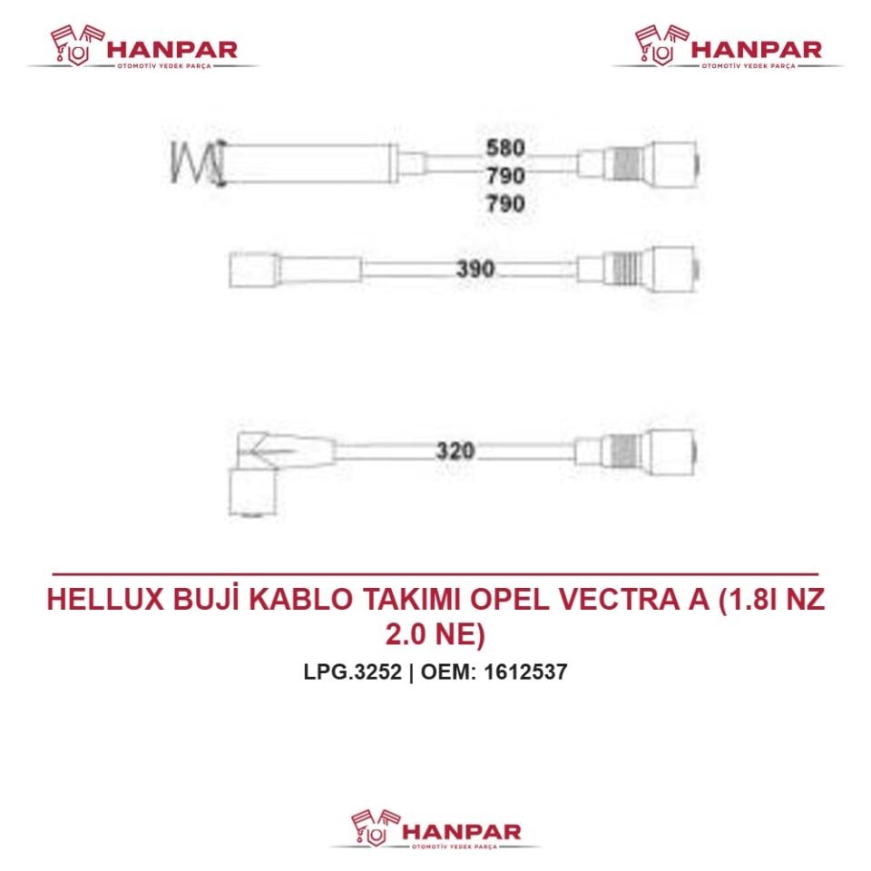 HELLUX BUJİ KABLO TAKIMI OPEL VECTRA A (1.8I NZ 2.0 NE)