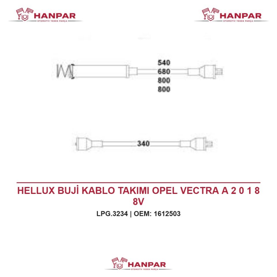 HELLUX BUJİ KABLO TAKIMI OPEL VECTRA A 2 0 1 8 8V
