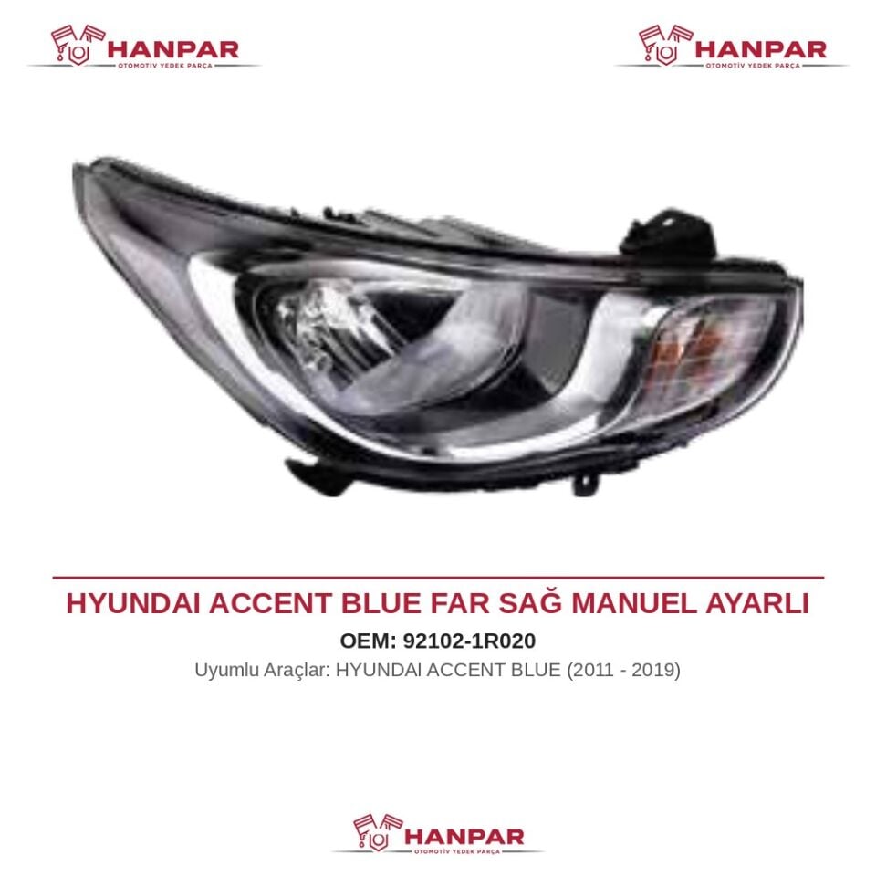HYUNDAI ACCENT BLUE FAR SAĞ MANUEL AYARLI (2011-2019)