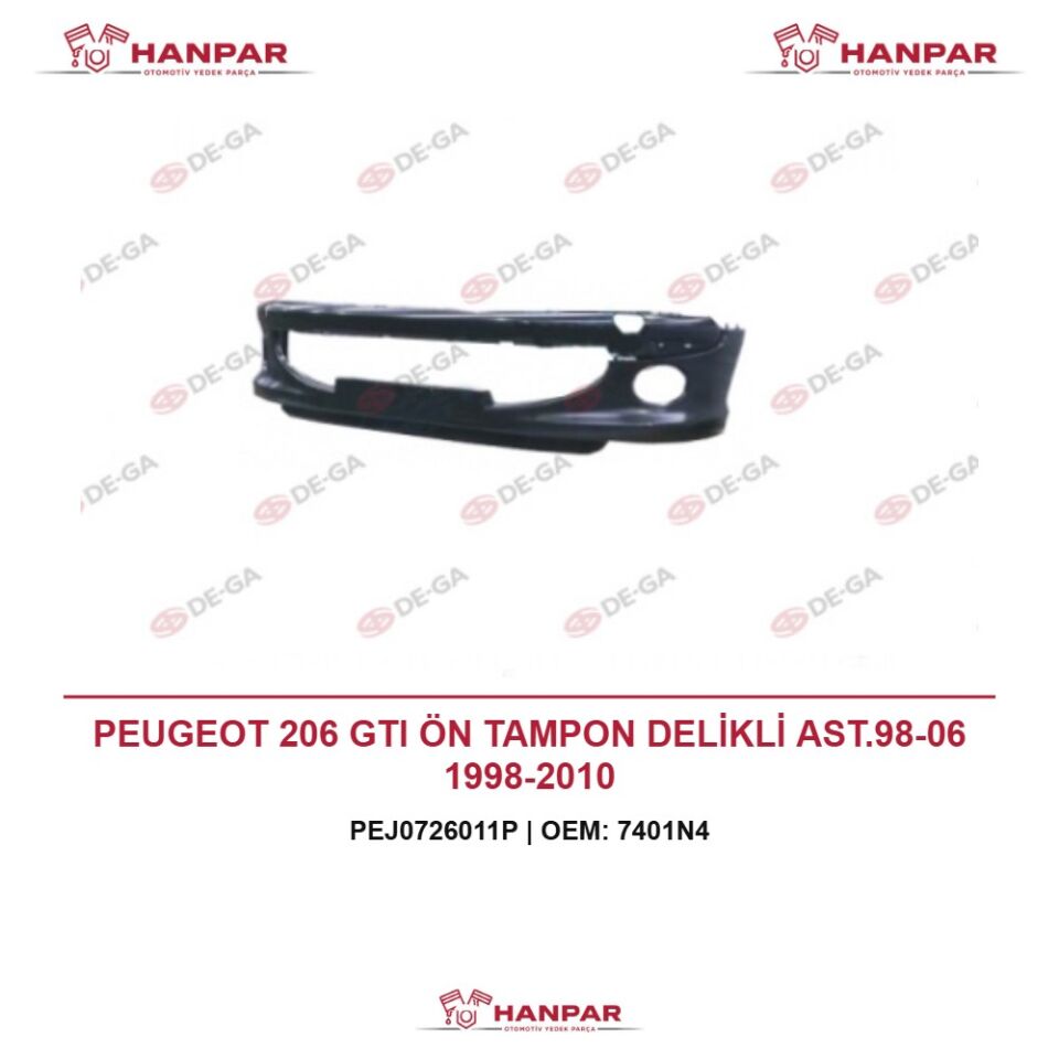 PEUGEOT 206 GTI ÖN TAMPON DELİKLİ AST.98-06 1998-2010