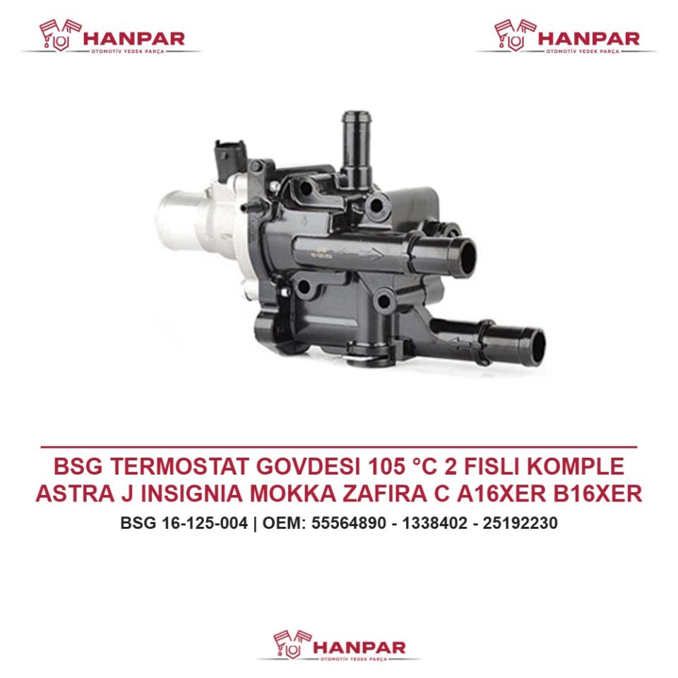 BSG TERMOSTAT GOVDESI 105 °C 2 FISLI KOMPLE ASTRA J INSIGNIA MOKKA ZAFIRA C A16XER B16XER A18XER 10-