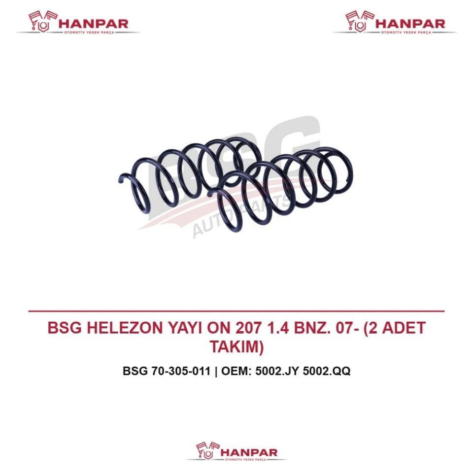 BSG HELEZON YAYI ON 207 1.4 BNZ. 07- (2 ADET TAKIM)