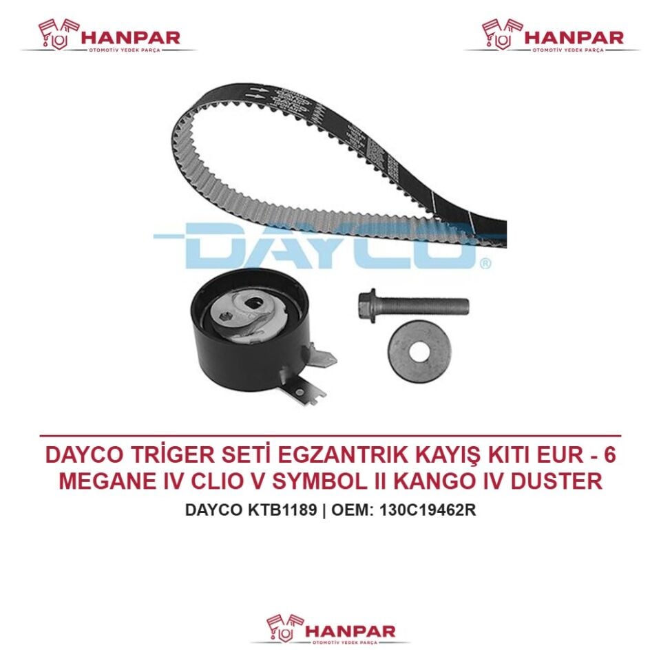 DAYCO TRİGER SETİ EGZANTRIK KAYIŞ KITI EUR - 6 MEGANE IV CLIO V SYMBOL II KANGO IV DUSTER LODGY 1.5 DCI 18-
