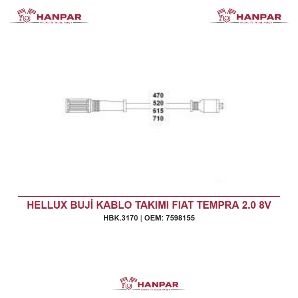 HELLUX BUJİ KABLO TAKIMI FIAT TEMPRA 2.0 8V