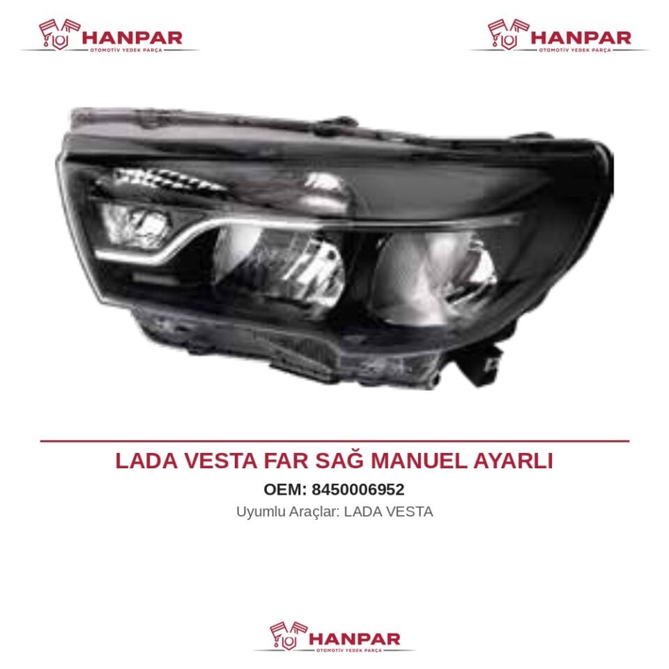 LADA VESTA FAR SAĞ MANUEL AYARLI