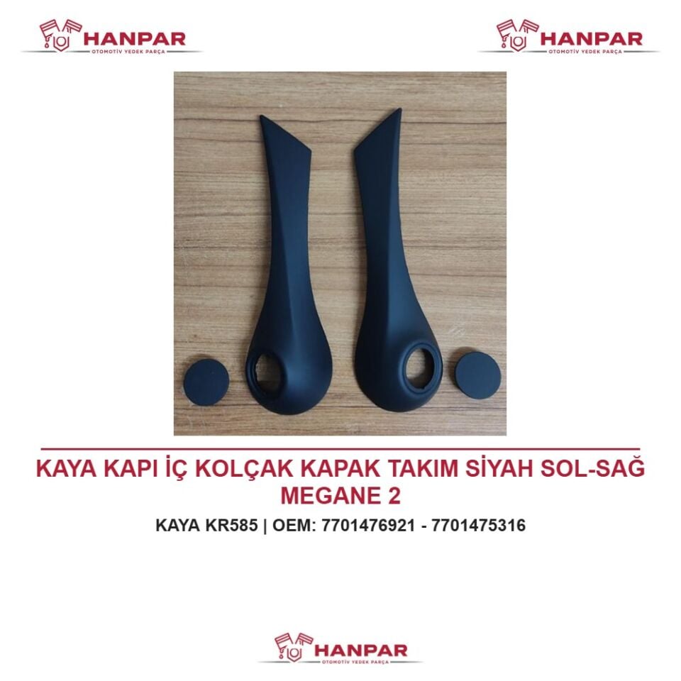 KAYA KAPI İÇ KOLÇAK KAPAK TAKIM SİYAH SOL-SAĞ MEGANE 2