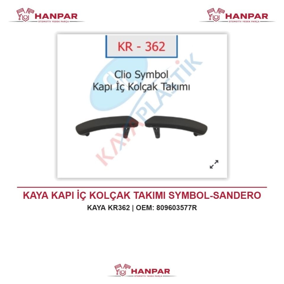 KAYA KAPI İÇ KOLÇAK TAKIMI SYMBOL-SANDERO