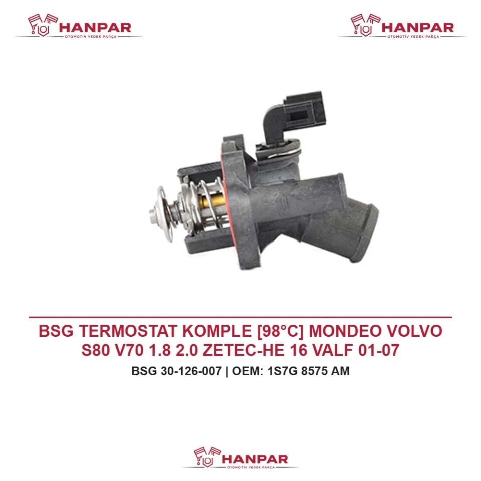 BSG TERMOSTAT KOMPLE [98°C] MONDEO VOLVO S80 V70 1.8 2.0 ZETEC-HE 16 VALF 01-07