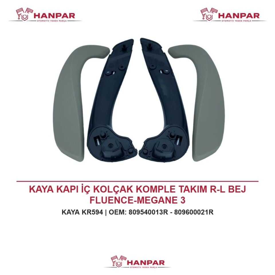 KAYA KAPI İÇ KOLÇAK KOMPLE TAKIM R-L BEJ FLUENCE-MEGANE 3