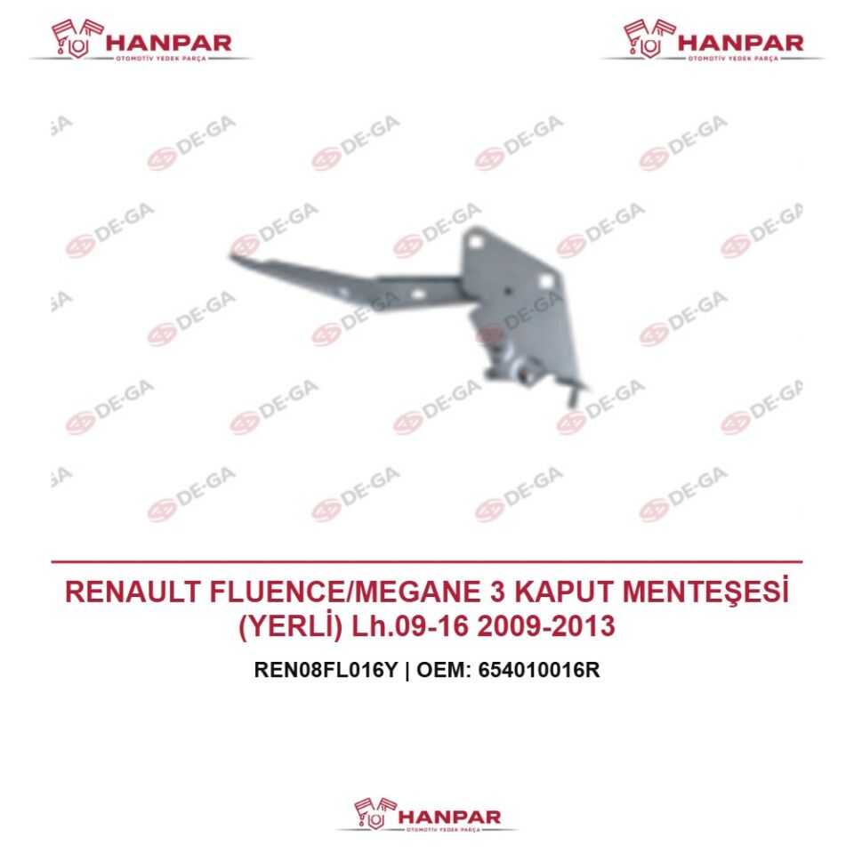 RENAULT FLUENCE/MEGANE 3 KAPUT MENTEŞESİ (YERLİ) Lh.09-16 2009-2013