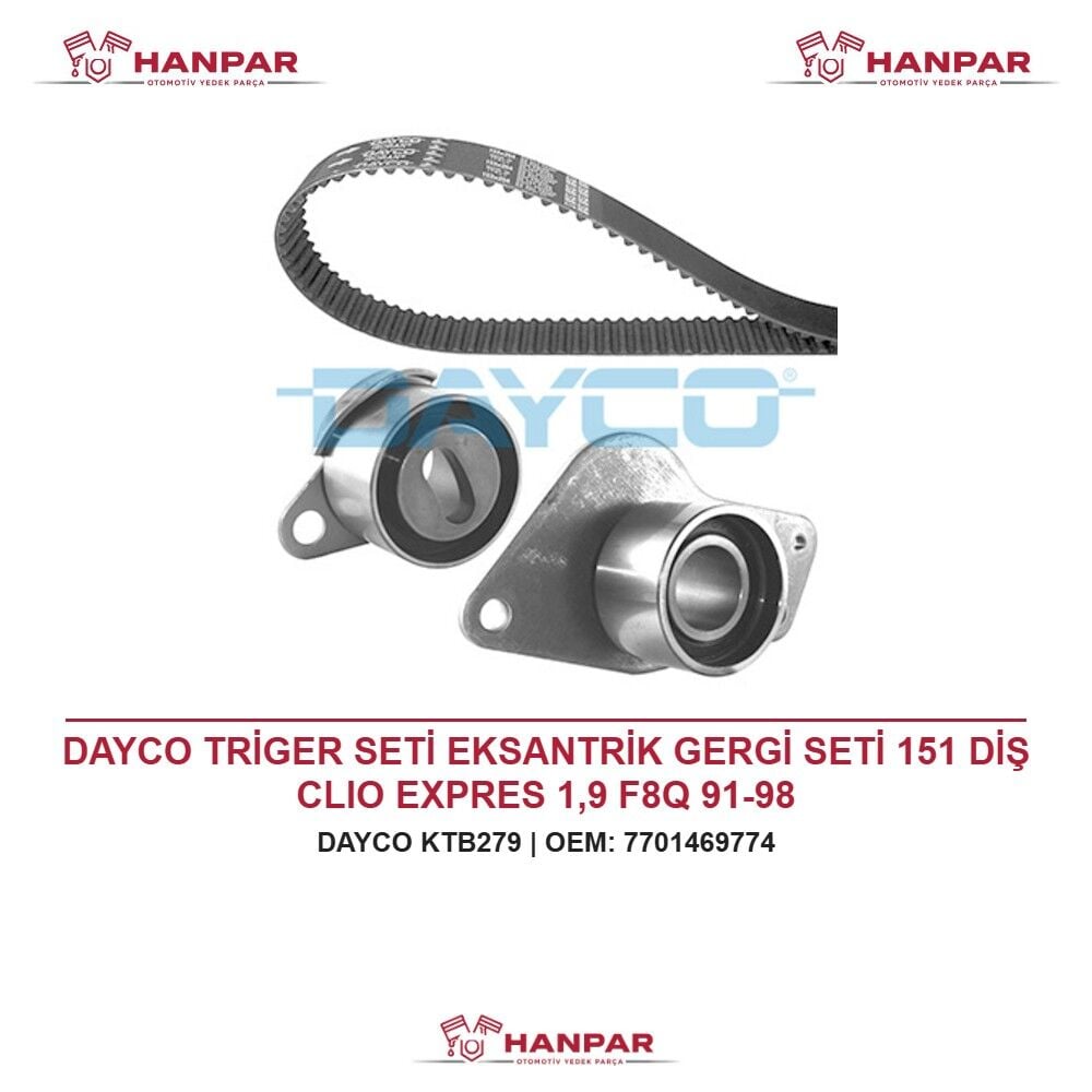 DAYCO TRİGER SETİ EKSANTRİK GERGİ SETİ 151 DİŞ CLIO EXPRES 1,9 F8Q 91-98