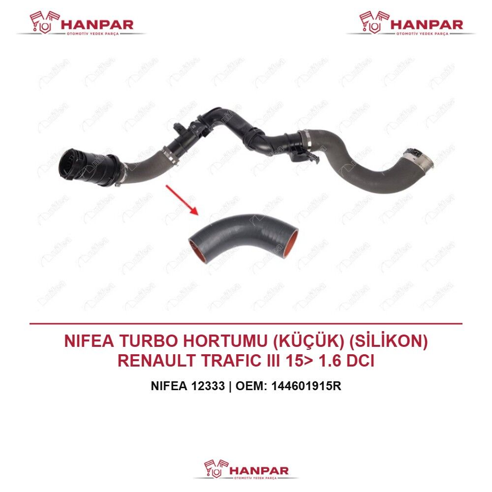 NIFEA TURBO HORTUMU (KÜÇÜK) (SİLİKON) RENAULT TRAFIC III 15> 1.6 DCI