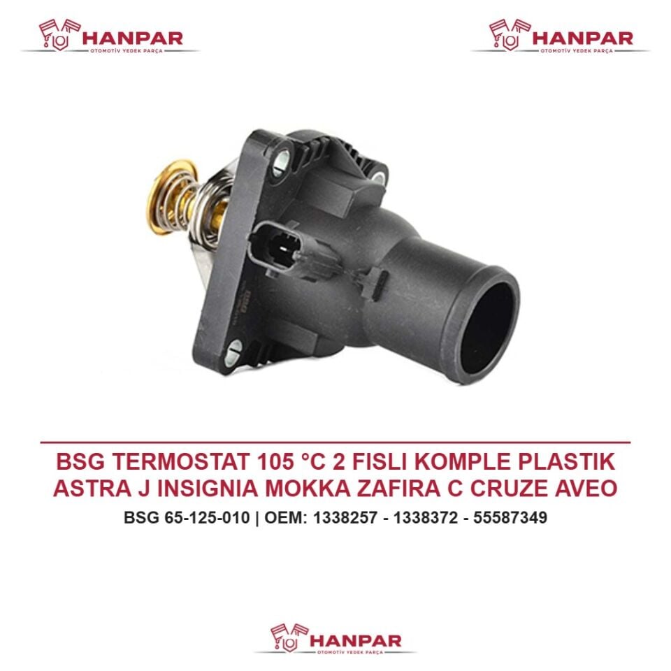 BSG TERMOSTAT 105 °C 2 FISLI KOMPLE PLASTIK ASTRA J INSIGNIA MOKKA ZAFIRA C CRUZE AVEO A16XER A16LET 10-