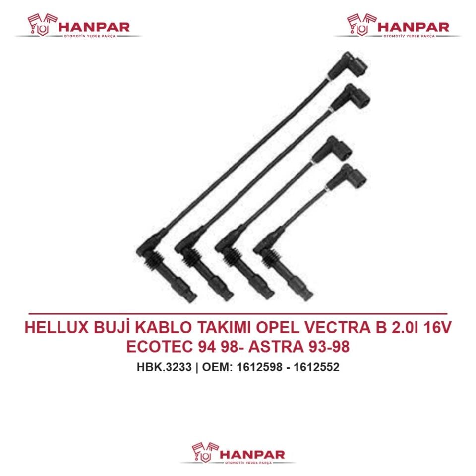 HELLUX BUJİ KABLO TAKIMI OPEL VECTRA B 2.0I 16V ECOTEC 94 98- ASTRA 93-98