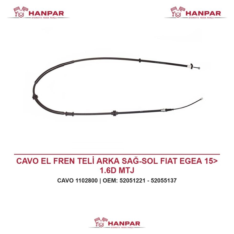 CAVO EL FREN TELİ ARKA SAĞ-SOL FIAT EGEA 15> 1.6D MTJ