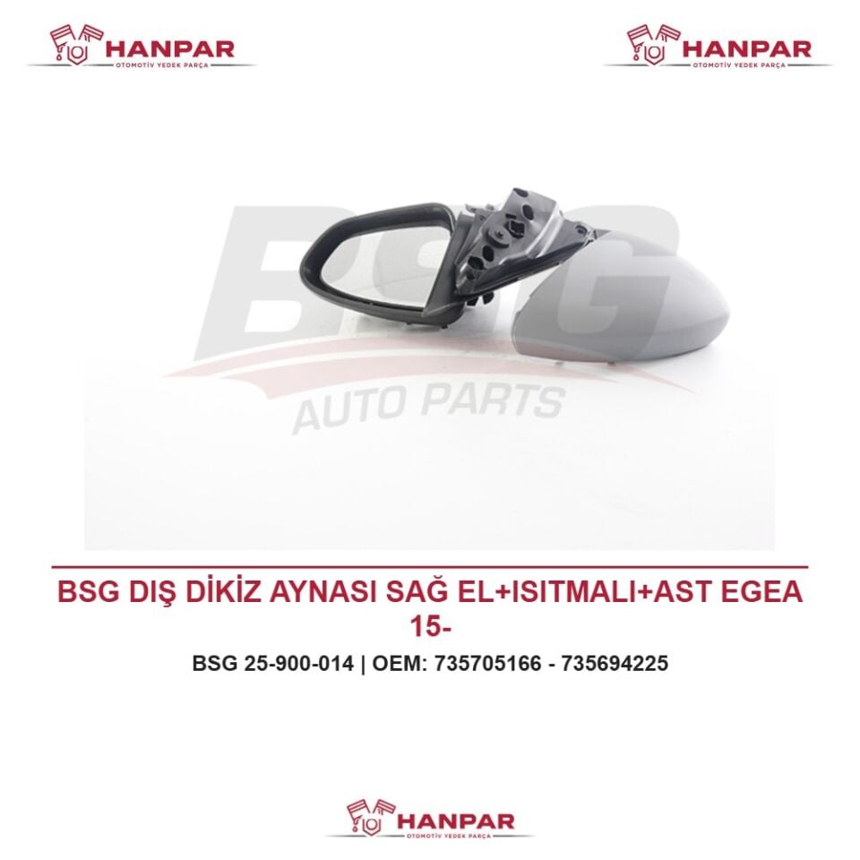 BSG DIŞ DİKİZ AYNASI SAĞ EL+ISITMALI+AST EGEA 15-