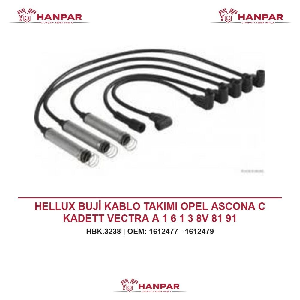 HELLUX BUJİ KABLO TAKIMI OPEL ASCONA C KADETT VECTRA A 1 6 1 3 8V 81 91