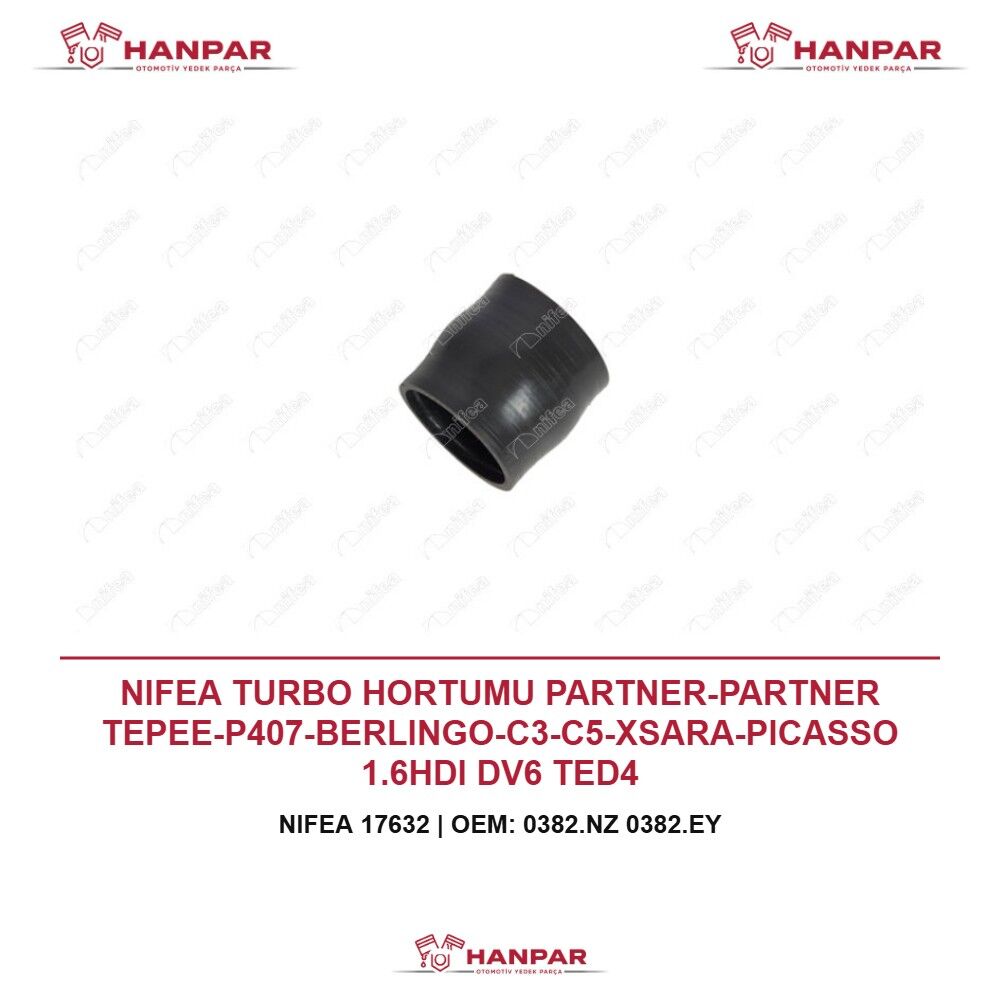 NIFEA TURBO HORTUMU PARTNER-PARTNER TEPEE-P407-BERLINGO-C3-C5-XSARA-PICASSO 1.6HDI DV6 TED4