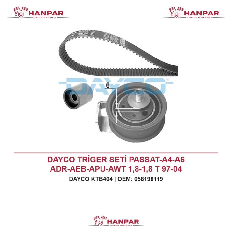 DAYCO TRİGER SETİ PASSAT-A4-A6 ADR-AEB-APU-AWT 1,8-1,8 T 97-04
