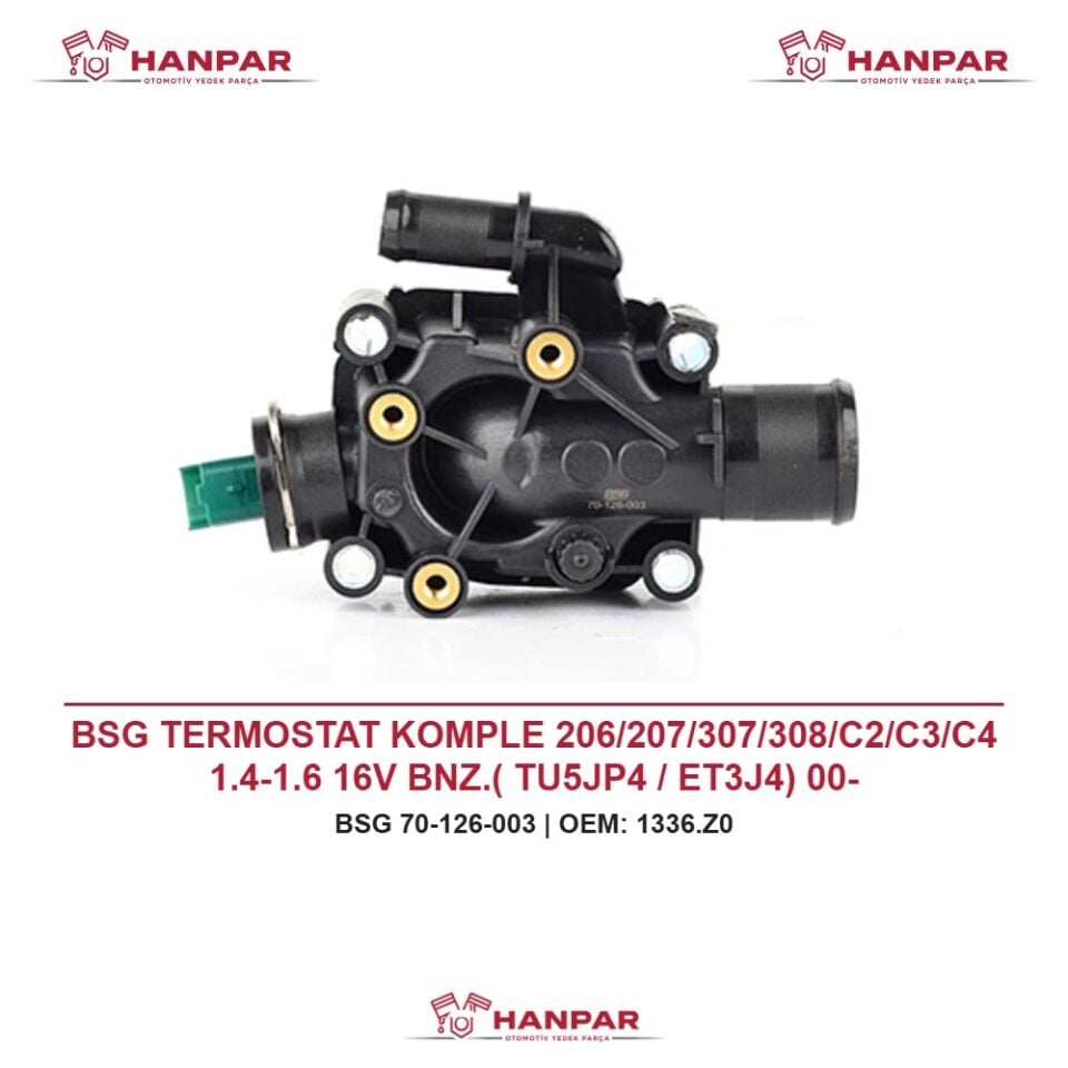 BSG TERMOSTAT KOMPLE 206/207/307/308/C2/C3/C4 1.4-1.6 16V BNZ.( TU5JP4 / ET3J4) 00-