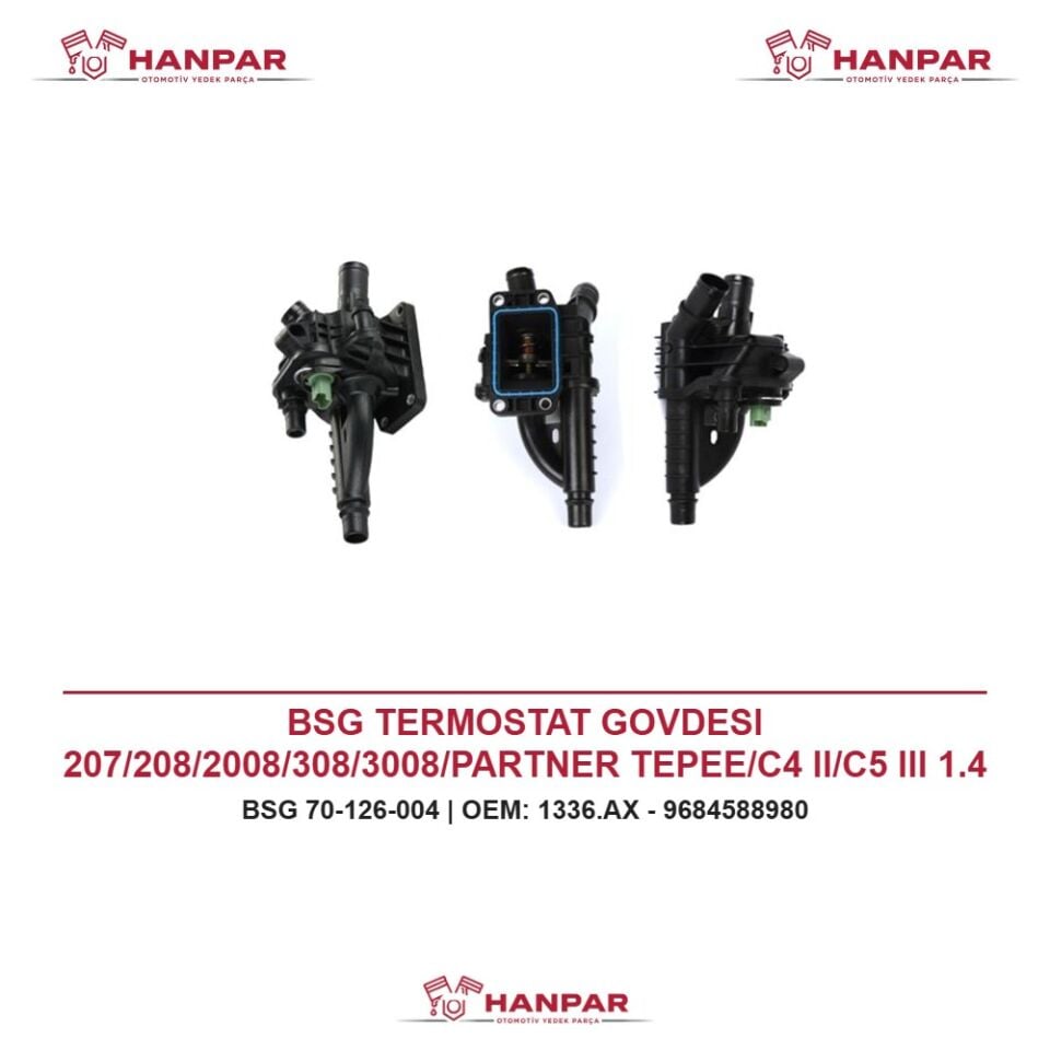 BSG TERMOSTAT GOVDESI 207/208/2008/308/3008/PARTNER TEPEE/C4 II/C5 III 1.4 HDI (DV4C)-1.6 HDI (DV6C) 07-