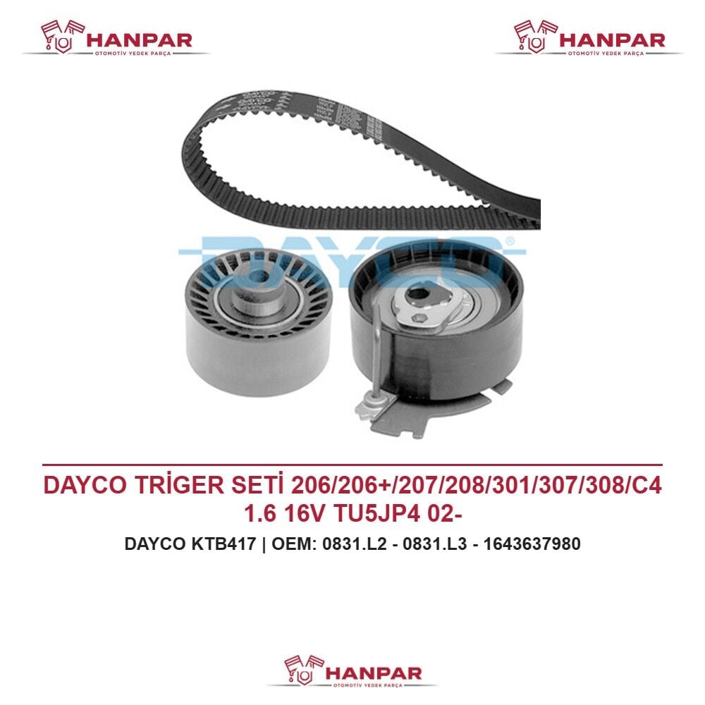 DAYCO TRİGER SETİ 206/206+/207/208/301/307/308/C4 1.6 16V TU5JP4 02-