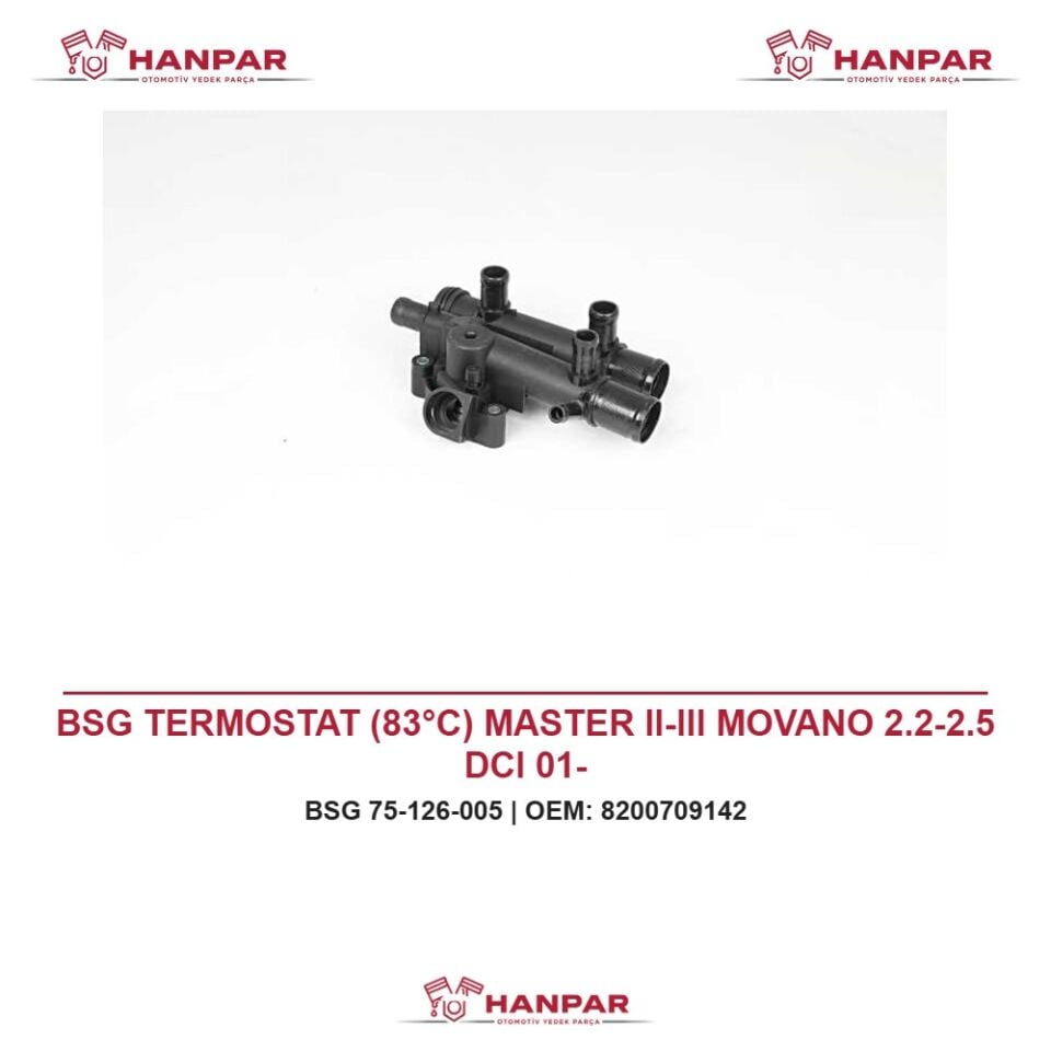 BSG TERMOSTAT (83°C) MASTER II-III MOVANO 2.2-2.5 DCI 01-
