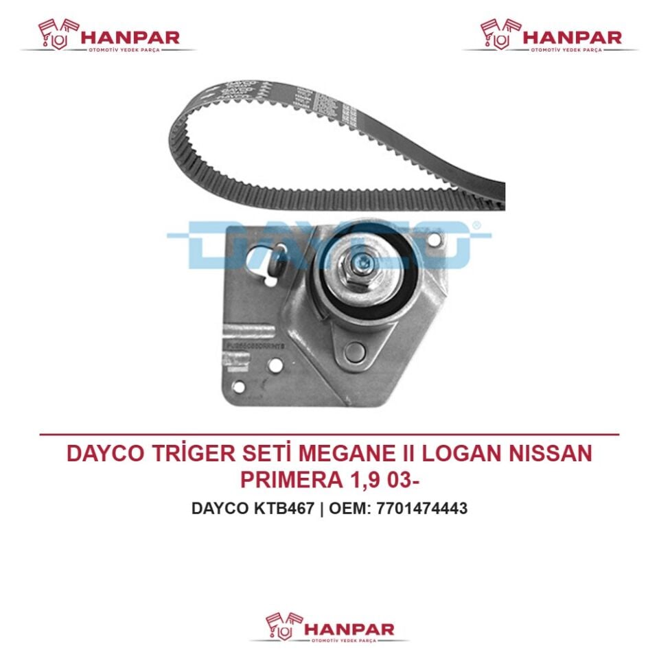 DAYCO TRİGER SETİ MEGANE II LOGAN NISSAN PRIMERA 1,9 03-