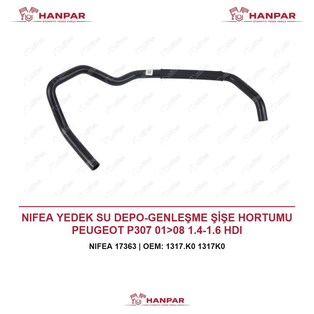 NIFEA YEDEK SU DEPO-GENLEŞME ŞİŞE HORTUMU PEUGEOT P307 01>08 1.4-1.6 HDI