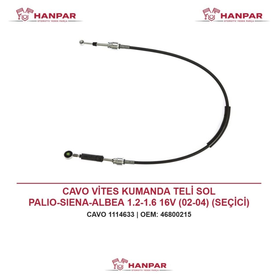 CAVO VİTES KUMANDA TELİ SOL PALIO-SIENA-ALBEA 1.2-1.6 16V (02-04) (SEÇİCİ)