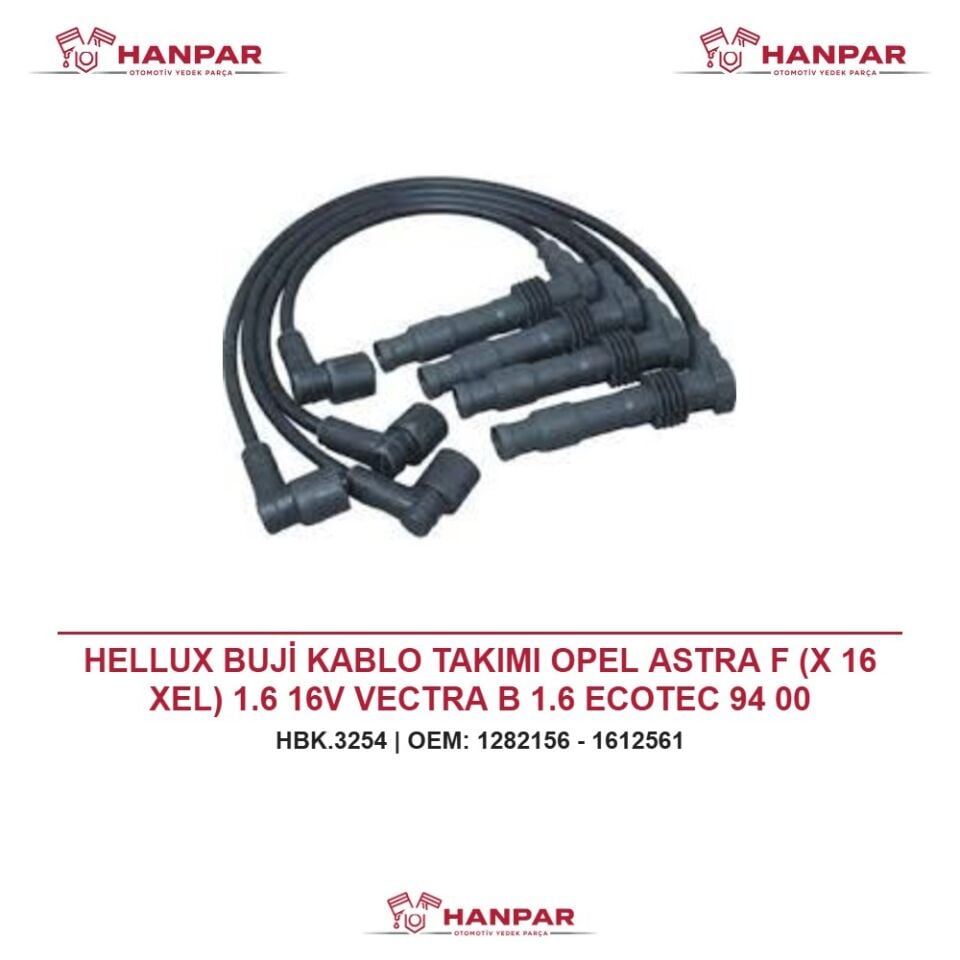HELLUX BUJİ KABLO TAKIMI OPEL ASTRA F (X 16 XEL) 1.6 16V VECTRA B 1.6 ECOTEC 94 00