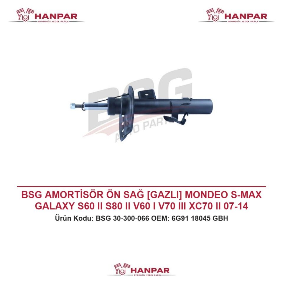 BSG AMORTİSÖR ÖN SAĞ [GAZLI] MONDEO S-MAX GALAXY S60 II S80 II V60 I V70 III XC70 II 07-14