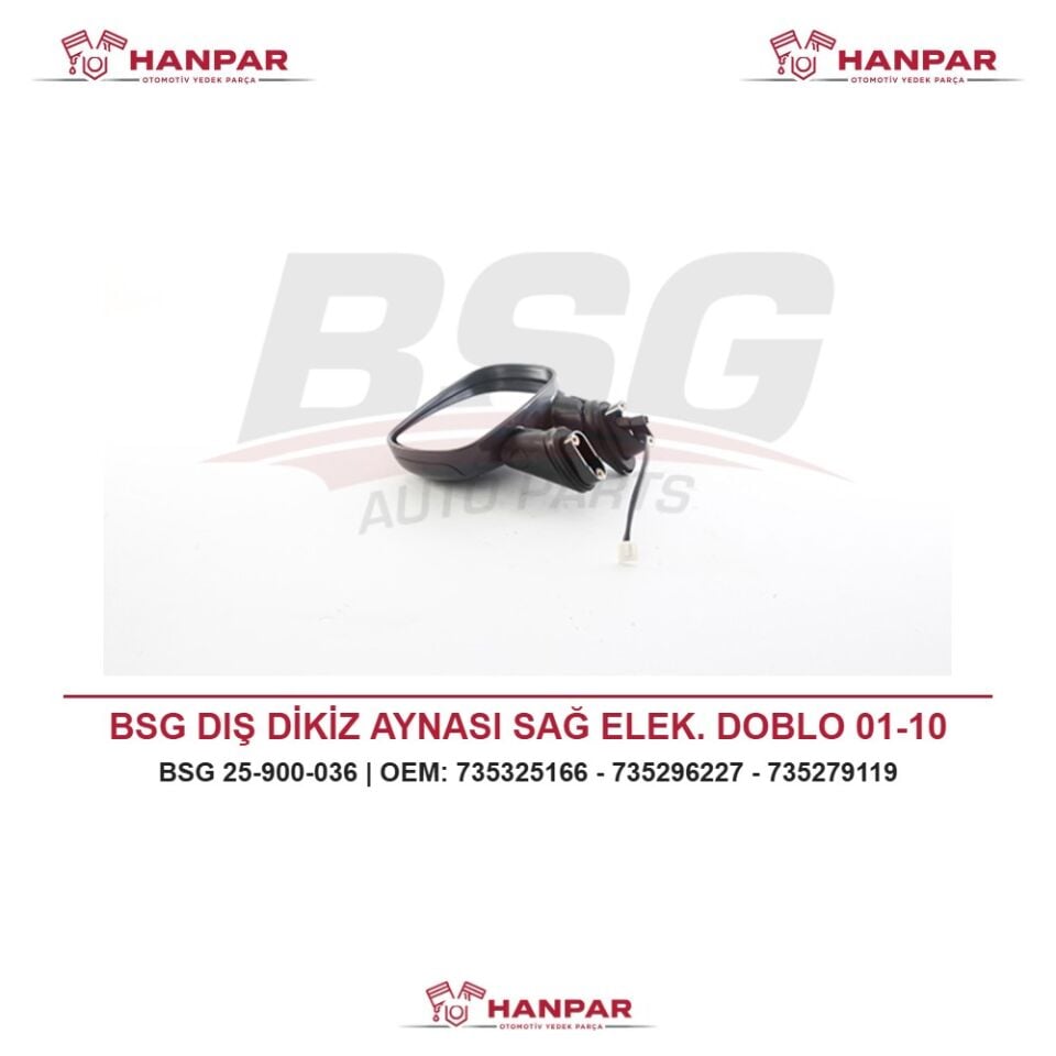 BSG DIŞ DİKİZ AYNASI SAĞ ELEK. DOBLO 01-10